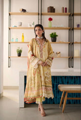 DHANAK CASUAL PRET | YELLOW HAND EMBELLISHED SET
