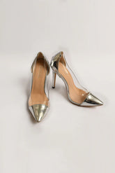 HASSAL | SILVER PVC HEELS