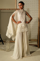 FARIDA HASAN ‘DHOOP LUXE PRET’26 | IVORY CAPE SET