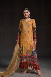 AMMARA KHAN GLITZ’24 | MUSTARD GOLD KAFTAN SET