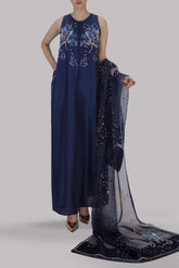 MUSE LUXE | BLUE IRIS EMBELLISHED MAXI SET