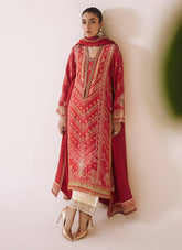 FARAH TALIB AZIZ LUXE SILK PRET’24 | ANEETA CRIMSON SET