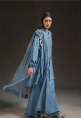 AMMARA KHAN GLITZ’24 |CLOUDY SKIES GHARARA PANT SET