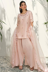 FARIDA HASAN SUMMER HIGH’24 | PINK SILK FLORAL WITH PANTS