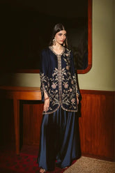 AMMARA KHAN ‘THE OVERTURE’26 | NAVY MIDNIGHT VELVET JACKET SET