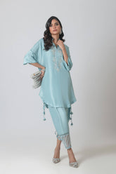 AYESHA SOMAYA LUXURY PRET’24 | SEABLUE