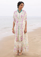 FARAH TALIB AZIZ LUXE SILK PRET’24 | ARIEL IVORY KAFTAN