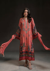 AMMARA KHAN GLITZ’24 | CORAL PINK KURTA SET