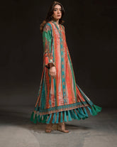 AMMARA KHAN GLITZ’24| MULTI COLOR BURST KAFTAN SET