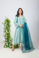 AYESHA SOMAYA LUXURY PRET’24 | SEA GREEN