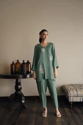 HINA MOHAMED READY TO WEAR PRET’24 | KAIRA TEAL SET