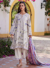 FARAH TALIB AZIZ LUXURY LAWN UNSTITCHED’26 | EVITA IVORY