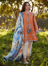 FARAH TALIB AZIZ LUXURY LAWN UNSTITCHED’26 | LUCIA BURNT ORANGE