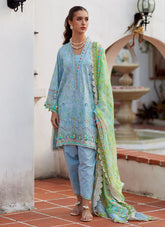 FARAH TALIB AZIZ LUXURY LAWN UNSTITCHED’26 | SIENNA SKY BLUE