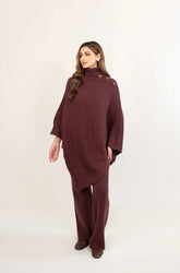 HASSAL AUTUMN WINTER RTW’24 | YAGMUR PURPLE ASYMMETRICAL TEXTURED SET