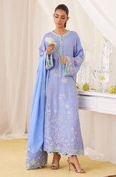 FARAH TALIB AZIZ ‘LEA FALL’24 | LEESHA PERIWINKLE BLUE SET