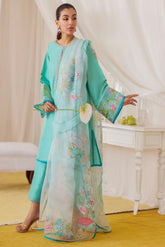 FARAH TALIB AZIZ ‘LEA FALL’24 | UNA TURQUOISE SHIRT & EMBROIDERED DUPATTA