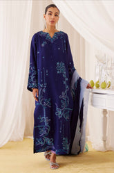 FARAH TALIB AZIZ ‘LEA FALL’24 | NADA INK BLUE EMBROIDERED SET