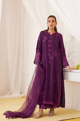 FARAH TALIB AZIZ ‘LEA FALL’24 | TEO EGGPLANT EMBROIDERED SET