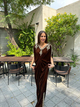 SAK | GOLDEN BROWN VELVET KAFTAN