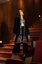 AMMARA KHAN RENDEZVOUS’24 | GRAND NAVY BLUE VELVET SET