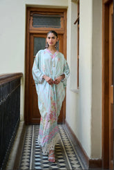 DHANAK SILK PRET’24 | SKY BLUE HAND EMBELLISHED KAFTAN