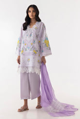 SANA SAFINAZ CASUAL PRET | STITCHED LAWN EMBROIDERED SHIRT + CULOTTE + DUPATTA