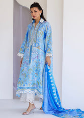 FARAH TALIB AZIZ ‘TARA LUXE SILK PRET’25 | ZADIE BLUE SHIRT & DUPATTA