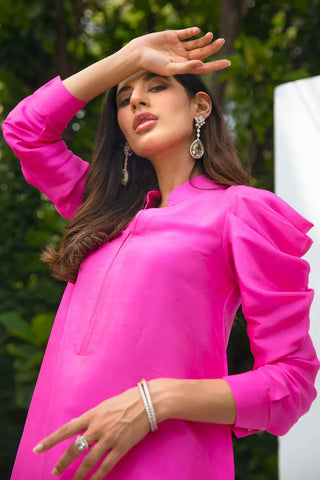 ZONA SHAHAM SILK LUXE PRET | FUSCIA PINK SET