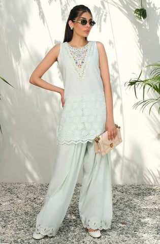 FARIDA HASAN SUMMER HIGH’24 | MINT FLORALS WITH PANTS