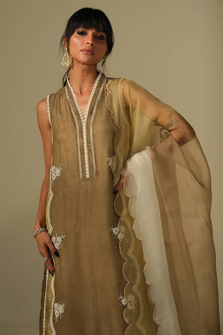 FARIDA HASAN ‘DHOOP LUXE PRET’26 | TOFFEE ROSE SET