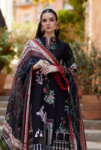 NIDA AZWER LUXURY LAWN’24 | MIDNIGHT MOONLIGHT