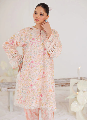 FARAH TALIB AZIZ LUXE SILK PRET’24 | RAFELA SALMON PINK SHIRT