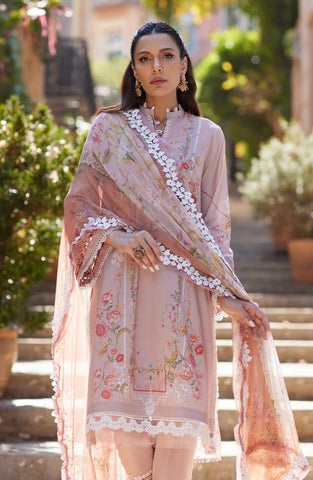 NIDA AZWER LUXURY LAWN’24 | PEACH BLOSSOM