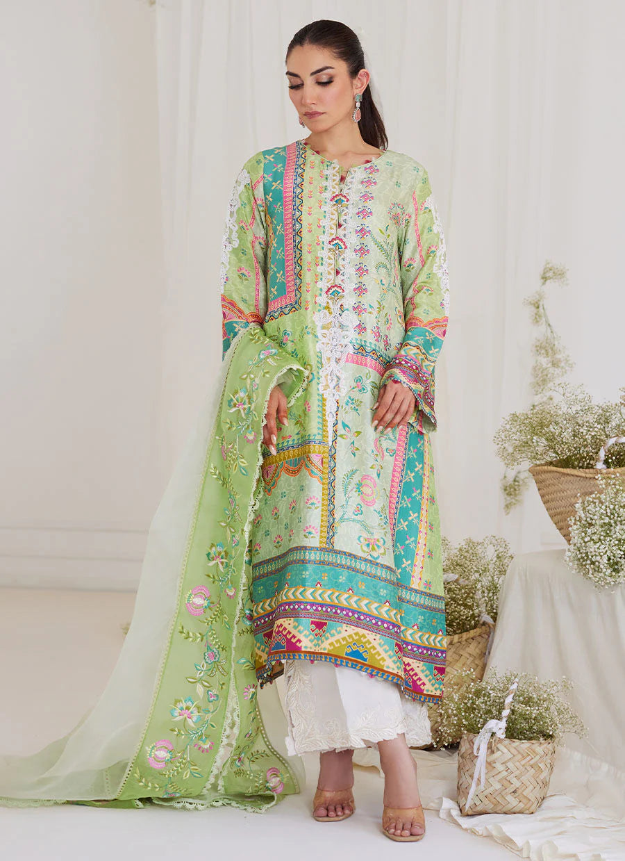 FARAH TALIB AZIZ LUXE SILK PRET’24 | MARTA APPLE GREEN SHIRT & DUPATTA