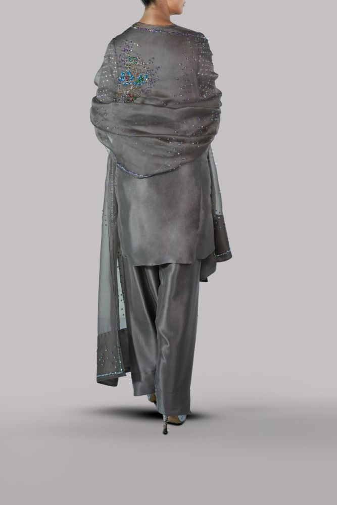 MUSE LUXE | TAUPE GREY EMBELLISHED SET