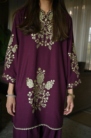 LA PRET EMBROIDERED PRET'26 | BURGUNDY SIA SET