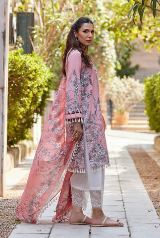 NIDA AZWER LUXURY LAWN’24 | BLUSH BOUQUET