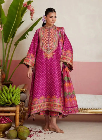 FARAH TALIB AZIZ ‘MAYNA FESTIVE PRET’26 | ADENA FUSCHIA SHIRT & DUPATTA
