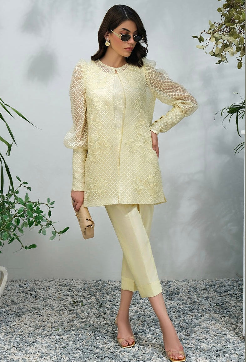 FARIDA HASAN SUMMER HIGH’24 | LEMON ROSE JACKET WITH PANTS