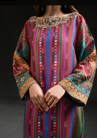 AMMARA KHAN GLITZ’24 | MAGENTA RAINBOW TUNIC SET