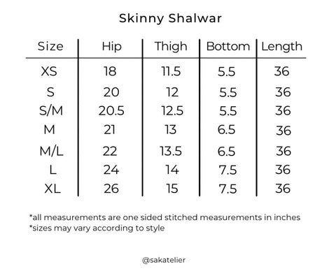 Sak | Skinny Shalwar