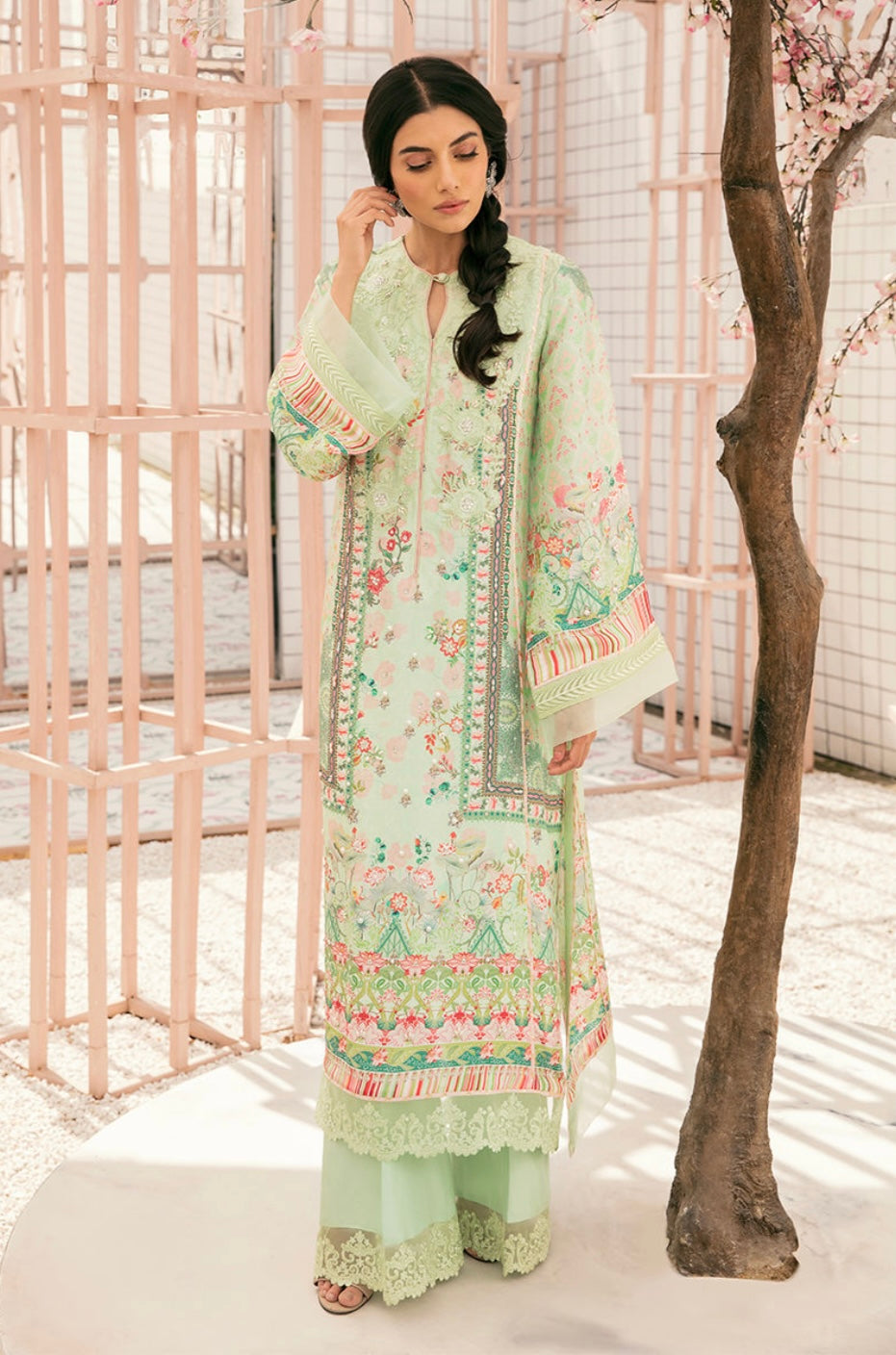 ANSAB JAHANGIR LUXE SILK PRET | PISTACHIO CREME
