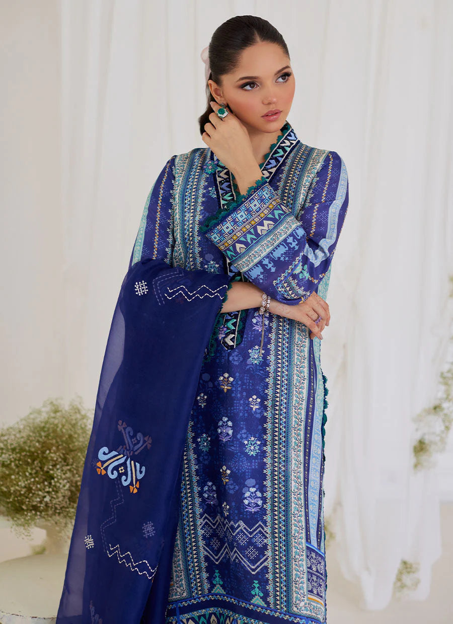 FARAH TALIB AZIZ LUXE SILK PRET’24 | ADINA BLUE SHIRT & DUPATTA