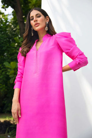 ZONA SHAHAM SILK LUXE PRET | FUSCIA PINK SET