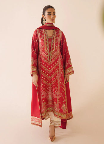 FARAH TALIB AZIZ LUXE SILK PRET’24 | ANEETA CRIMSON SET
