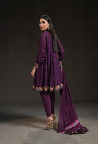 AMMARA KHAN GLITZ VOL 2 | DEEP PURPLE PEPLUM KALIDAR SET