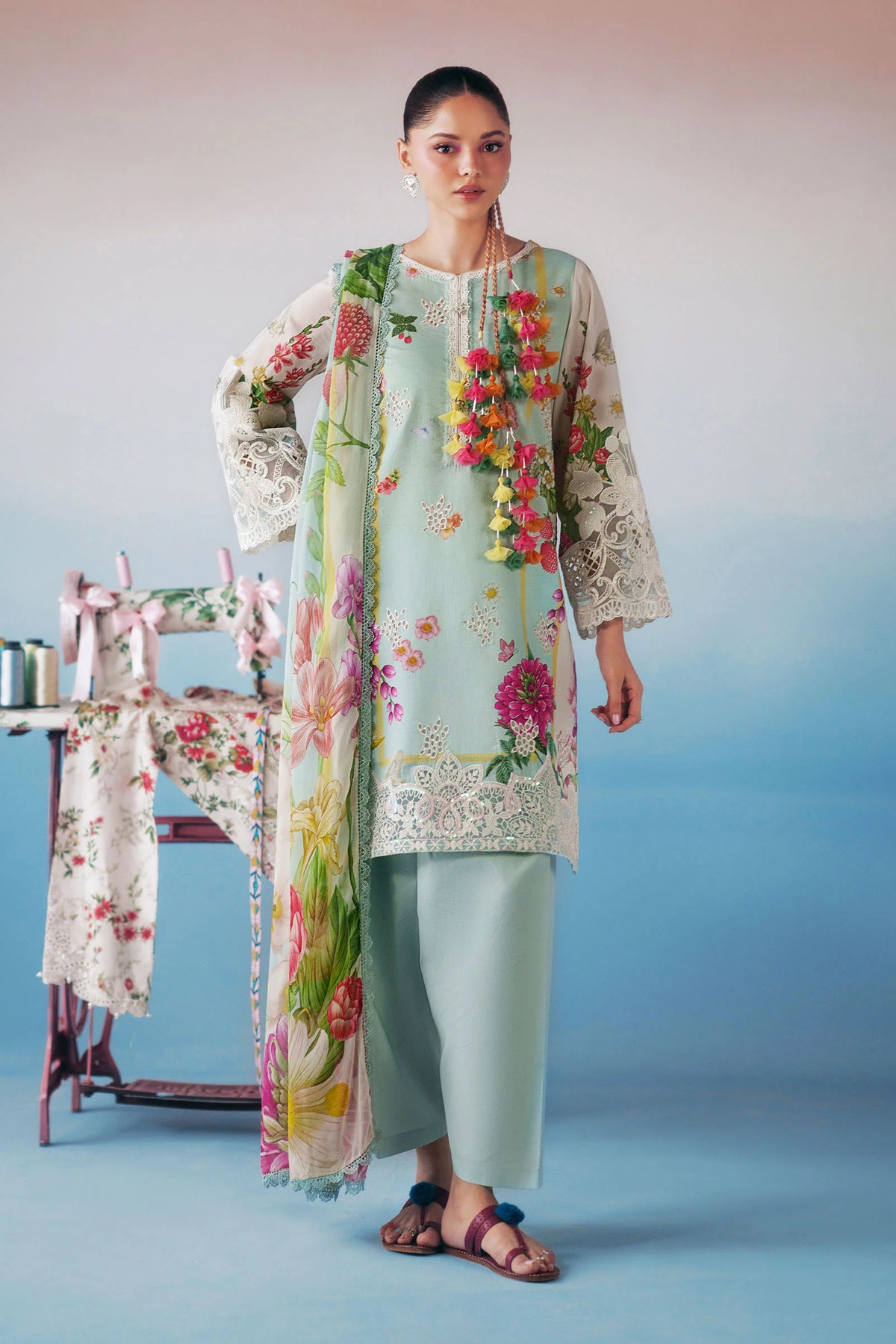MARIA B ‘DESI SUMMER PIE’26 | DW-EA26-100-Blue