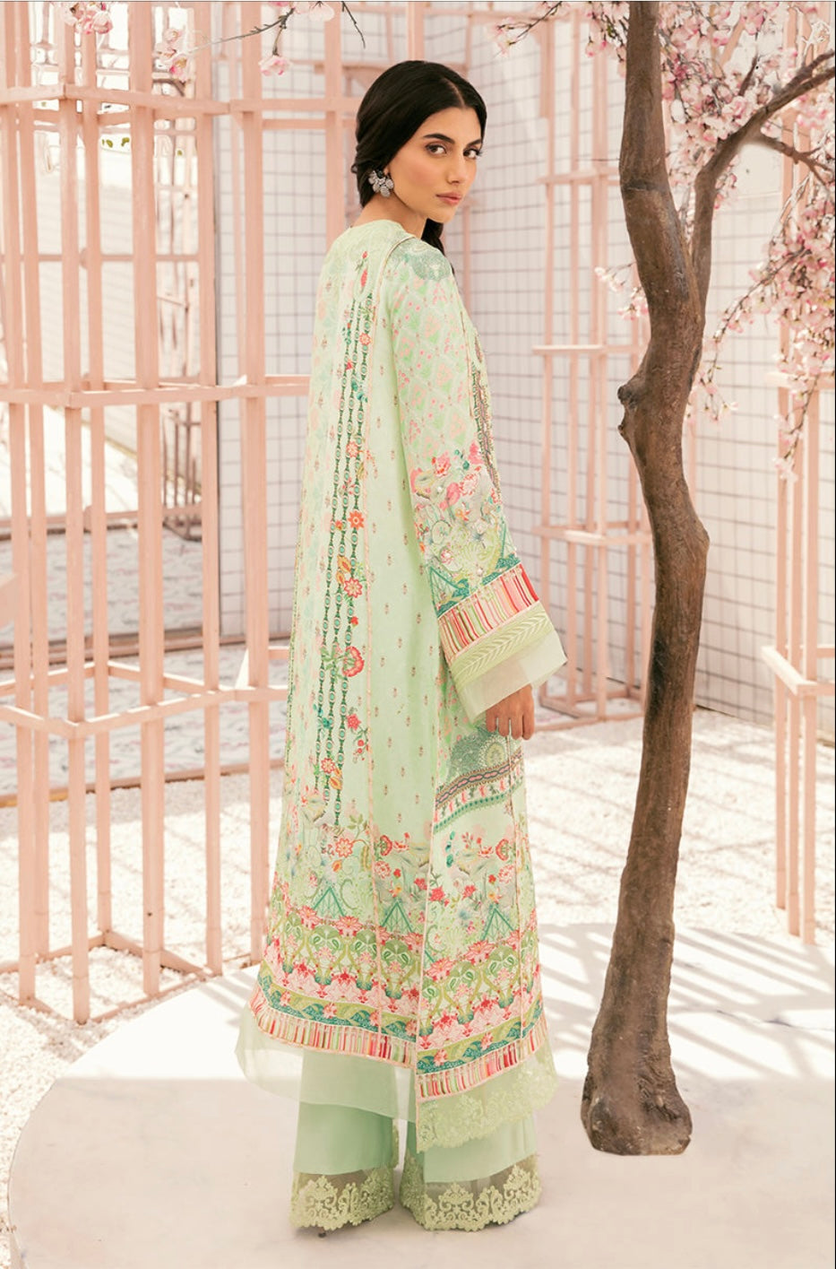 ANSAB JAHANGIR LUXE SILK PRET | PISTACHIO CREME