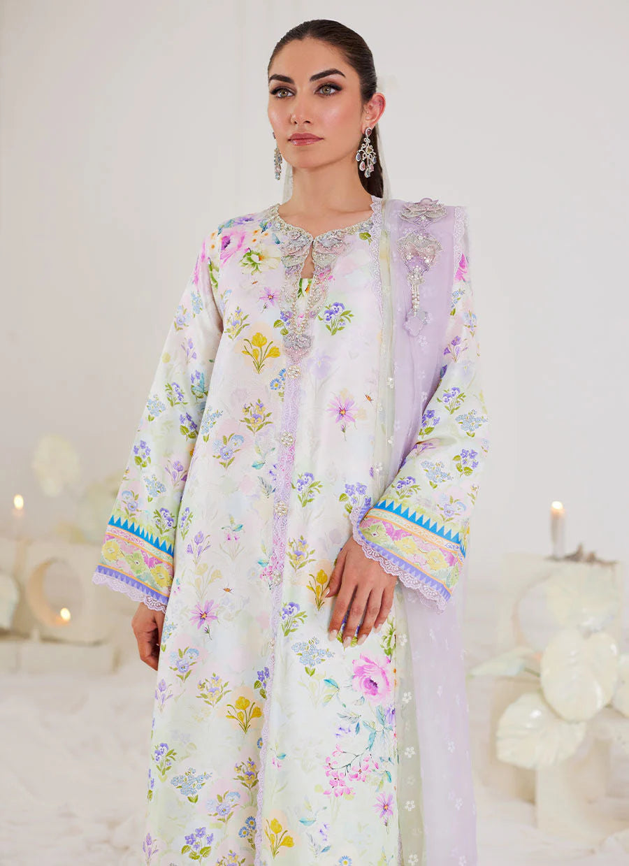 FARAH TALIB AZIZ LUXE SILK PRET’24 | ROSARIO SHIRT AND PRE DRAPED DUPATTA